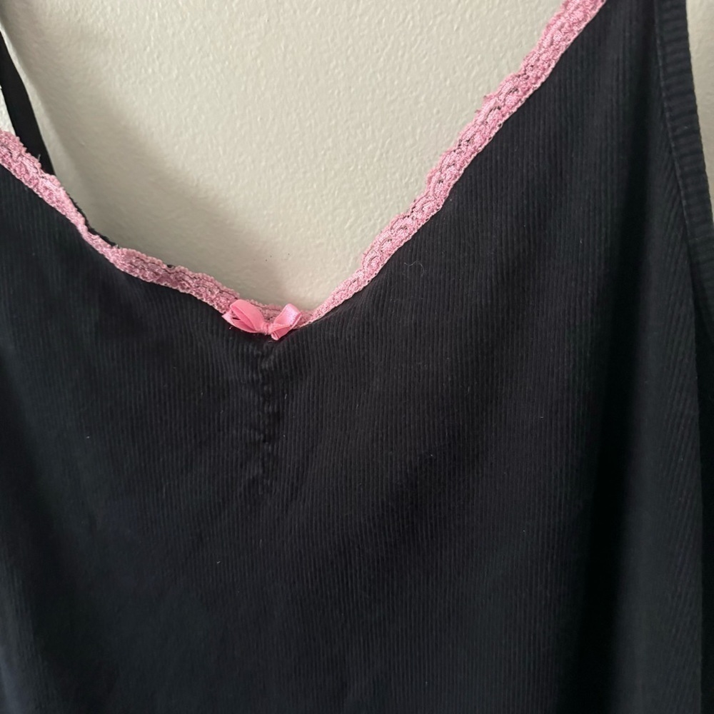 Y2K coquette black and pink frilly slip dress S/M - Picture 4 of 6